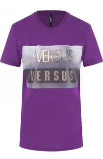 Хлопковая футболка с логотипом бренда Versus Versace