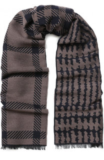 Шерстяной шарф с принтом Giorgio Armani