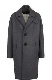 Однотонное шерстяное пальто с карманами Dsquared2