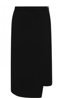 Однотонная шерстяная юбка-миди асимметричного кроя MRZ