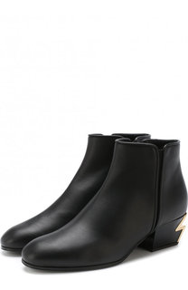 Кожаные ботильоны на фигурном каблуке Giuseppe Zanotti Design