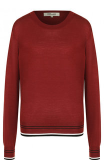 Шерстяной пуловер с круглым вырезом и контрастной отделкой Diane Von Furstenberg