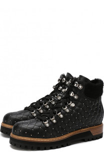 Кожаные ботинки на шнуровке с внутренней отделкой из овчины Le Silla