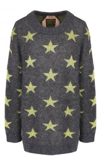Пуловер свободного кроя с вышивкой в виде звезд No. 21
