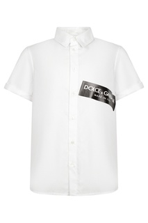 Белая рубашка с логотипом Dolce&Gabbana Children