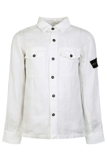 Белая льняная рубашка Stone Island Children