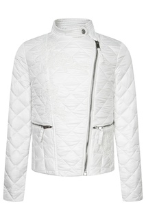 Белая стеганая куртка с вышивкой Ermanno Scervino Сhildren