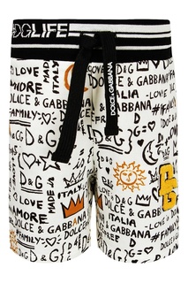 Трикотажные шорты с графичным принтом Dolce&Gabbana Children