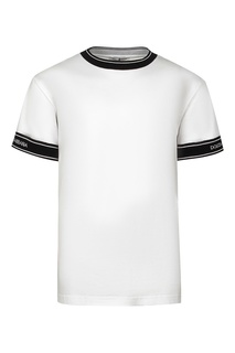 Белая футболка с вязаной отделкой Dolce&Gabbana Children