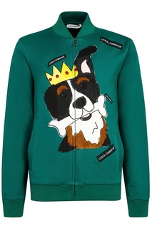 Зеленая олимпийка с собакой Dolce&Gabbana Children