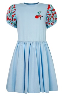 Голубое платье с вишнями Fendi Children