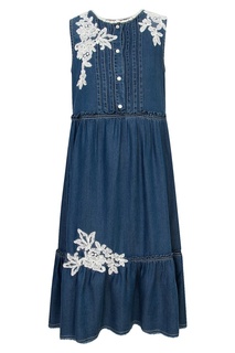 Джинсовое платье с вышивкой Ermanno Scervino Сhildren