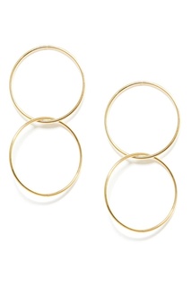 Золотистые серьги с двойными кольцами Lisa Smith