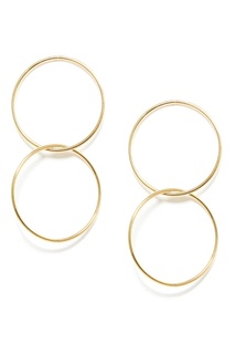 Золотистые серьги с двойными кольцами Lisa Smith