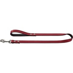 Поводок Hunter Leash Basic 18/100 nickel-plated кожа красный для собак