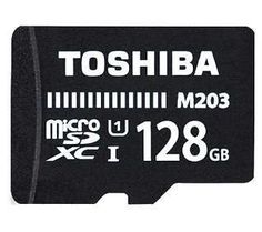 Карта памяти microSDXC UHS-I TOSHIBA M203 128 ГБ, 100 МБ/с, Class 10, THN-M203K1280EA, 1 шт., переходник SD