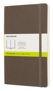 Блокнот Moleskine CLASSIC SOFT Large 130х210мм 192стр. нелинованный мягкая обложка коричневый [qp618p14]
