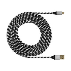 Кабель DF aZebra-01, microUSB - USB 2.0, 3.0м, черный/белый [df azebra-01 (black/white)]