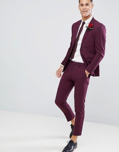 Бордовые облегающие брюки Burton Menswear - Розовый