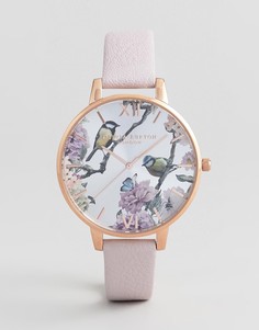 Часы с розовым кожаным ремешком Olivia Burton OB16PL35 Pretty Blossom - Розовый
