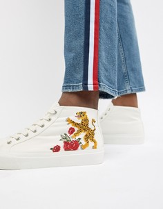Кроссовки средней высоты с вышивкой ASOS DESIGN - Белый