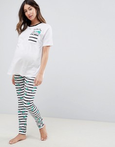 Пижамный комплект из футболки с надписью Koality Time и леггинсов ASOS DESIGN Maternity - Мульти