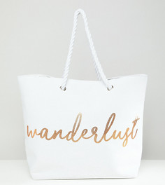 Пляжная сумка кремового цвета South Beach Wanderlust - Кремовый