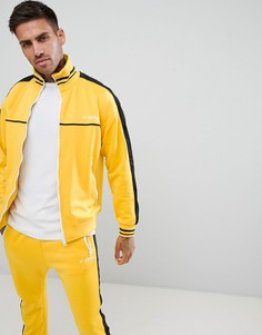 Желтая спортивная куртка с полосками по бокам Diesel 2 - Желтый