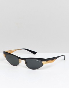 Солнцезащитные очки кошачий глаз в узкой оправе Vogue X Gigi - Черный