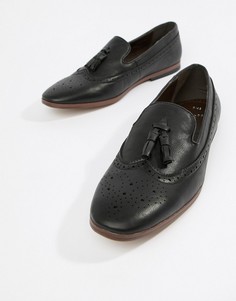Черные лоферы из искусственной кожи с отделкой New Look - Черный