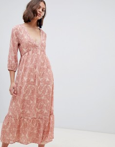 Платье макси с пальмовым принтом Ichi - Розовый