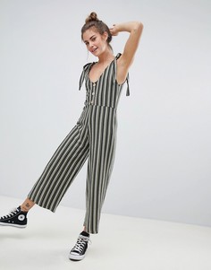 Полосатый комбинезон на лямках-завязках Pull&Bear - Зеленый Pull&;Bear