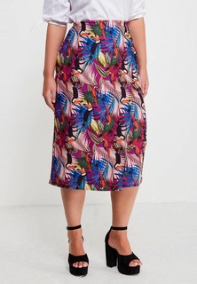 Юбка LOST INK PLUS TAB SIDE PENCIL SKIRT IN TROPICAL PRINT