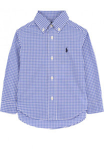 Хлопковая рубашка с воротником button down Polo Ralph Lauren