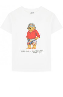Хлопковая футболка с принтом Polo Ralph Lauren