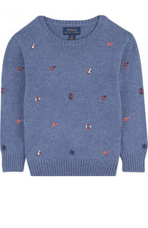 Хлопковый пуловер с вышивкой Polo Ralph Lauren