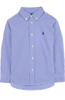 Хлопковая рубашка с воротником button down Polo Ralph Lauren