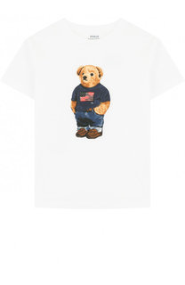 Хлопковая футболка с принтом Polo Ralph Lauren