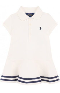 Хлопковое мини-платье с контрастной отделкой Polo Ralph Lauren