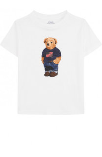 Хлопковая футболка с принтом Polo Ralph Lauren