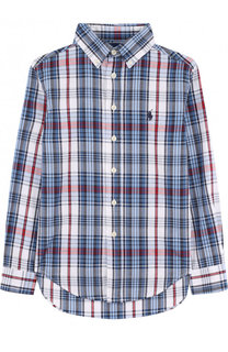 Хлопковая рубашка с воротником button down Polo Ralph Lauren