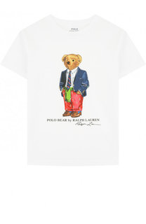 Хлопковая футболка с принтом Polo Ralph Lauren