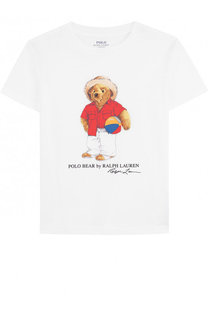 Хлопковая футболка с принтом Polo Ralph Lauren