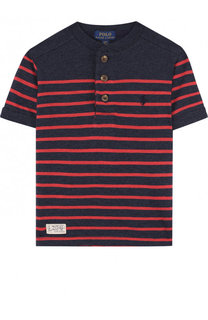 Хлопковая футболка в полоску Polo Ralph Lauren