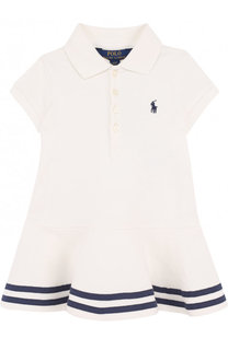 Хлопковое мини-платье с контрастной отделкой Polo Ralph Lauren