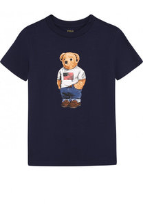 Хлопковая футболка с принтом Polo Ralph Lauren