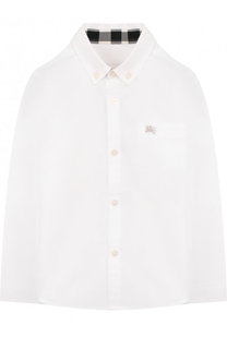 Хлопковая рубашка с воротником button down Burberry