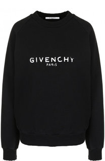 Хлопковый пуловер с логотипом бренда Givenchy