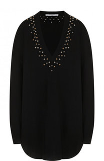 Однотонный пуловер свободного кроя с декоративной отделкой Givenchy