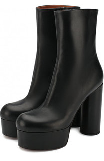 Кожаные ботильоны на устойчивом каблуке и платформе Vetements